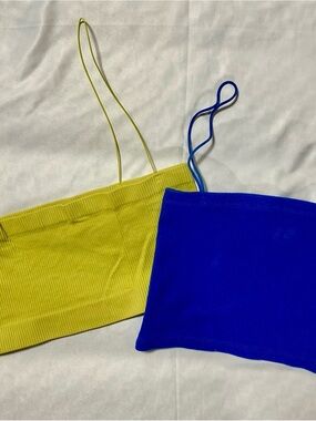 barely there Neon Yellow Ribbed Tube Top